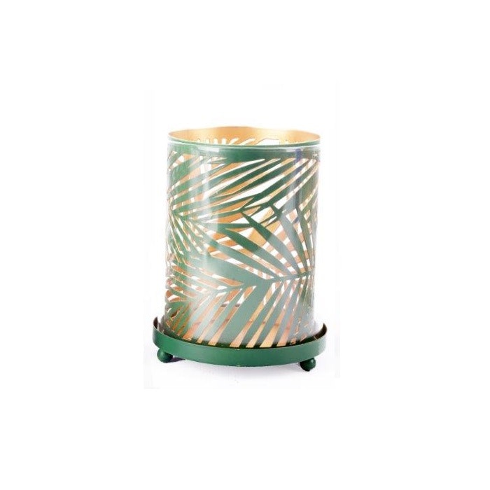 Jungle Green Palm Leaf Tealight Holder by Temerity Jones