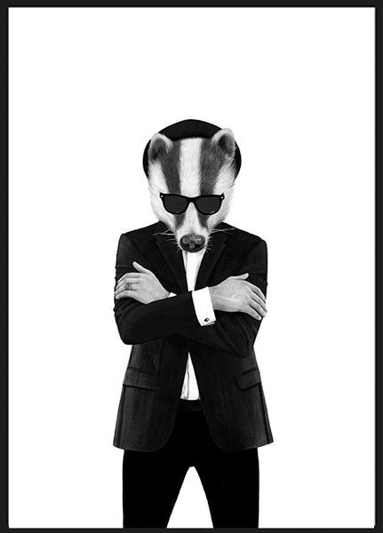Blues Badger Print by Sanna Wieslander