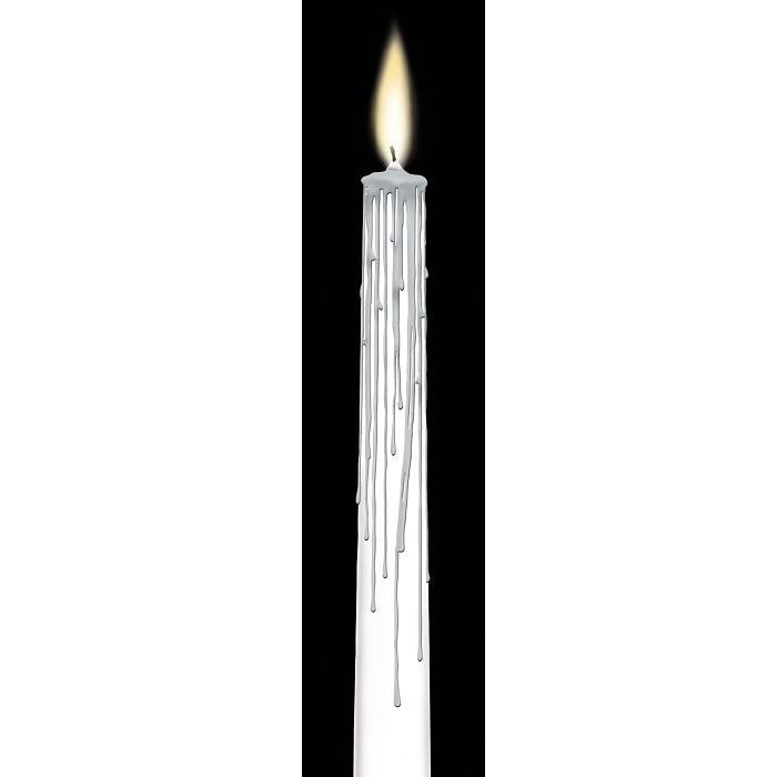 Set of 2 Silver Drip Candles by