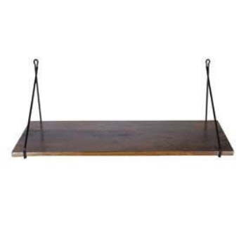 Shelf Wood With Iron Hanger 70 cm by House Doctor