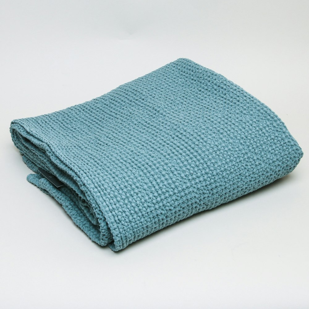 Maia Vert De Gris Waffle Throw by Vivaraise