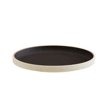 Deep Matt Black Glazed Ceramic Plate by
