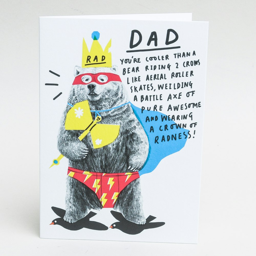 Fathers Day Card Rad Bear by