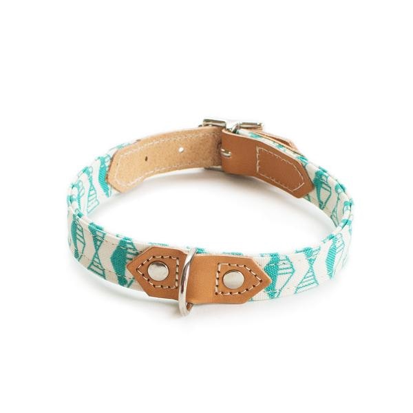 Large Geo Green Dog Collar by Hiro + Wolf