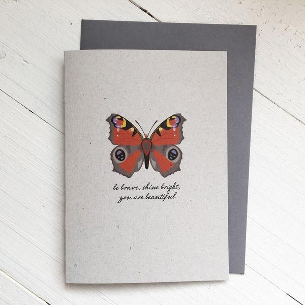 Peacock Butterfly Greeting Card by Artisans & Adventurers