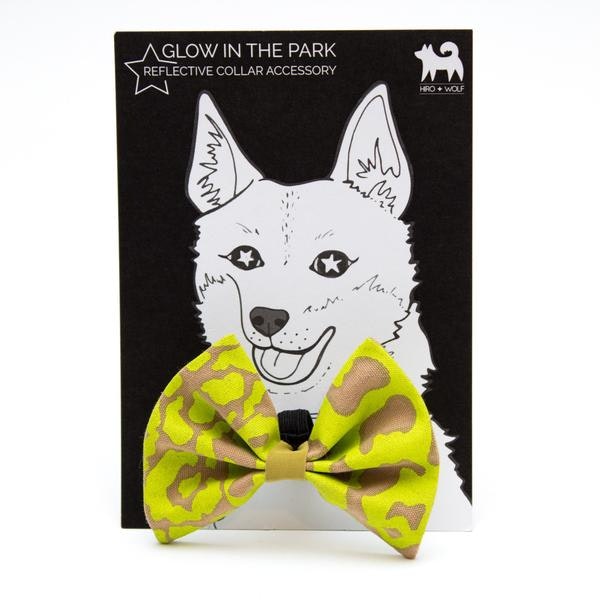 Neon Leopard Dog Bow Tie by Hiro + Wolf