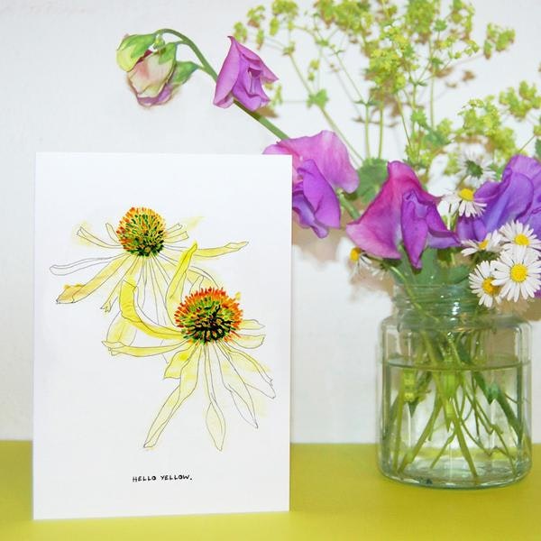 Hello Yellow Greeting Card by Artisans & Adventurers