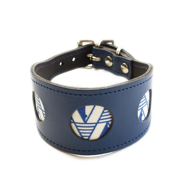 Geo Blue Hound Collar by Hiro + Wolf