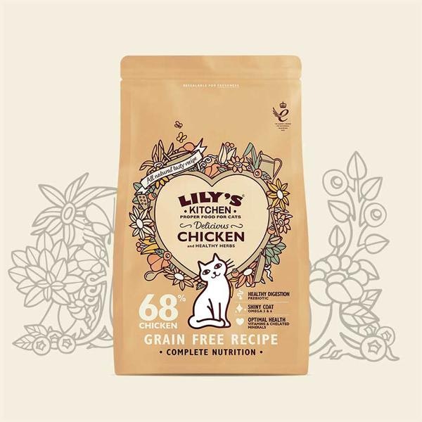 Delicious Chicken Complete Dry Food For Cats by LILY'S