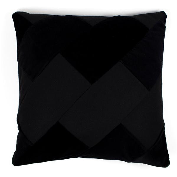 Tiles Black Velvet Cashmere Cushion Cover by Cushn Company