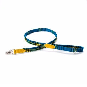 Medium Blue Botanical Shuka Classic Dog Lead by Hiro + Wolf
