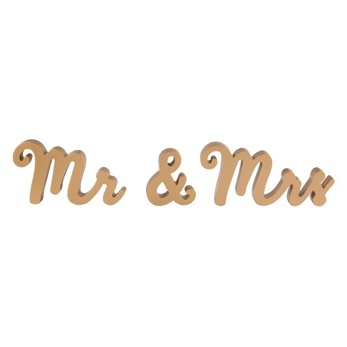 Mr & Mrs Gold Wooden Standing Letters by Sass & Belle