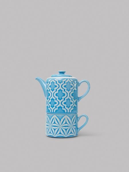 Layla Tea For One Teapot And Cup Blue by Sass & Belle