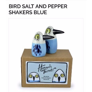Blue Birdlife Salt Pepper Shakers by Hannah Turner