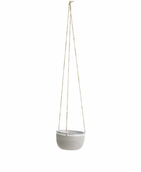Large Hanging Grey White Porcelain Planter by Madam Stoltz