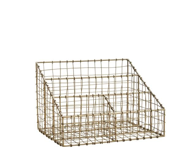 Brass Wire Desk Organiser by Madam Stoltz