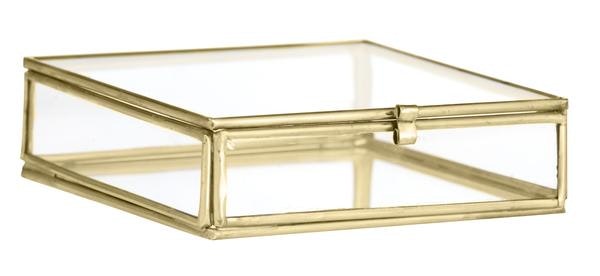 Square Glass Brass Edged Display Box by Madam Stoltz