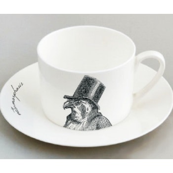 Fine Bone China Kestrel Metamorphosis Teacup & Saucer by Mrs Moore Vintage Store