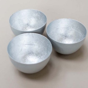 Grey Metal Bowl With Silver Finish by Tutti & Co