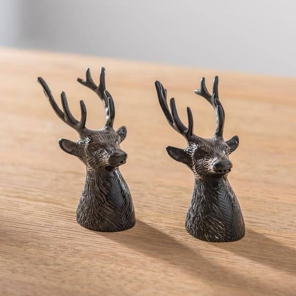 Stag Head Salt Pepper Pots by Distinctly Living
