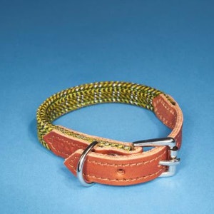 Large Reflective Yellow Raver Dog Collar by Hiro + Wolf
