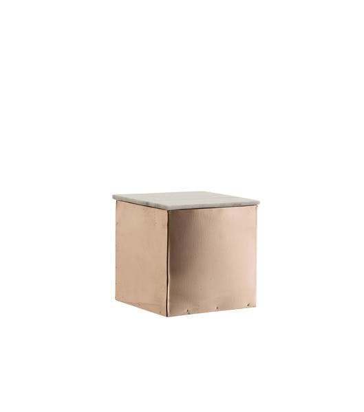 Large Copper Box With Marble Lid by Madam Stoltz