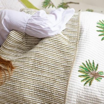 Double Palm Tree Quilt Blanket by Artisans & Adventurers