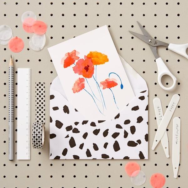 LIZ TEMPERLEY Poppies Wildflower Greetings Card by Artisans & Adventurers