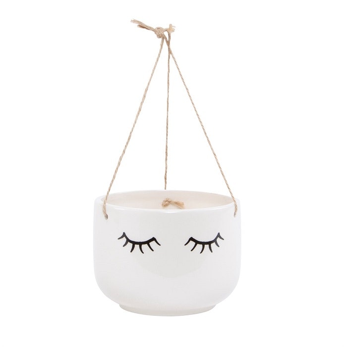 Eyes Shut Hanging Planter by Sass & Belle