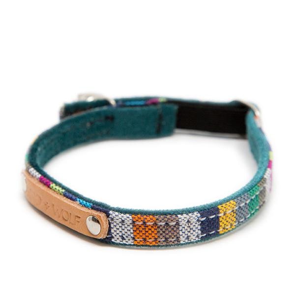 Kikoy Botanical Stripe Cat Collar by Hiro + Wolf