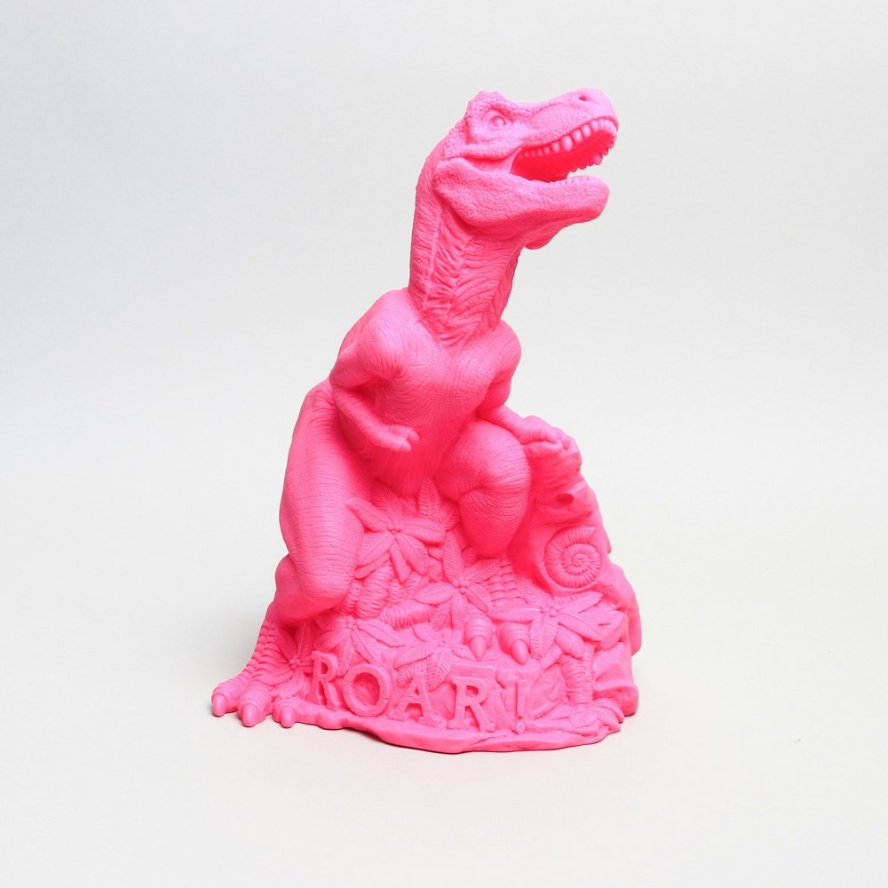 In Fluo Pink Dino Roar Lamp by Marke Newton
