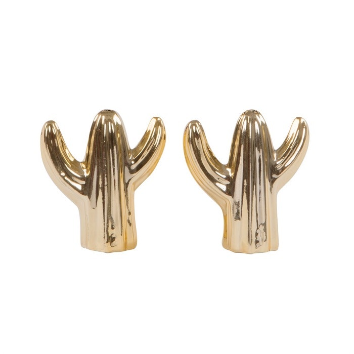 Gold Cactus Salt & Pepper Shaker Set by Sass & Belle