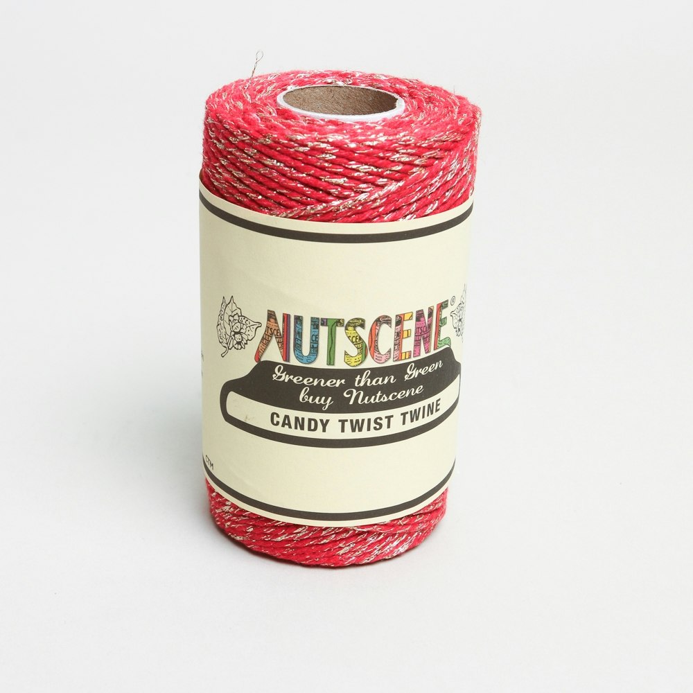Red Gold Candy Twist Twine by Nutscene