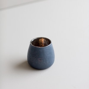 Small Glass Blue Votive by Tutti & Co
