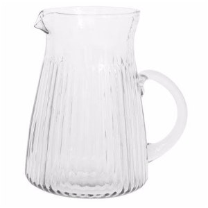 Pitcher With Grooves 1500 Ml Handblown Glass by CollardManson