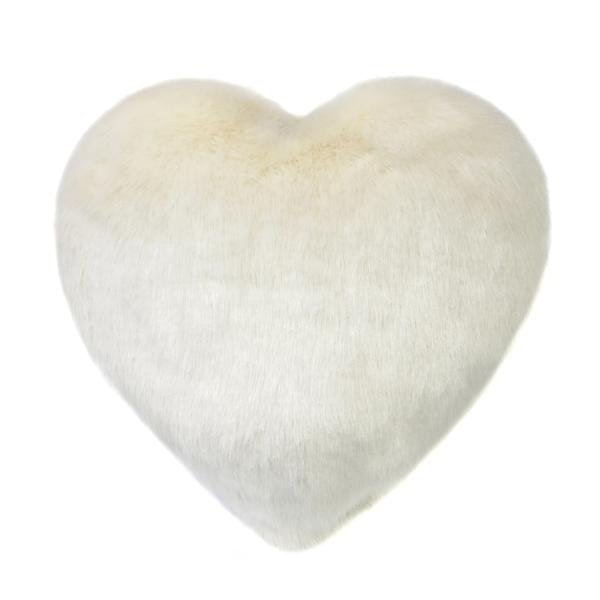 Ermine Boudoir Faux Fur Heart Cushion by Helen Moore