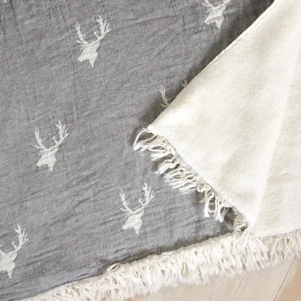 Stag Throw With Fleece Lining by Ailera
