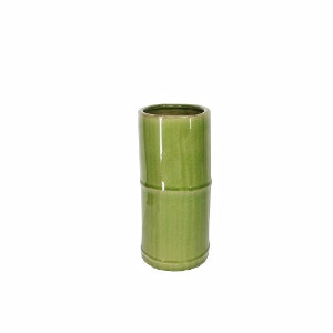 Small Green Ceramic Bamboo Vase by Gisela Graham