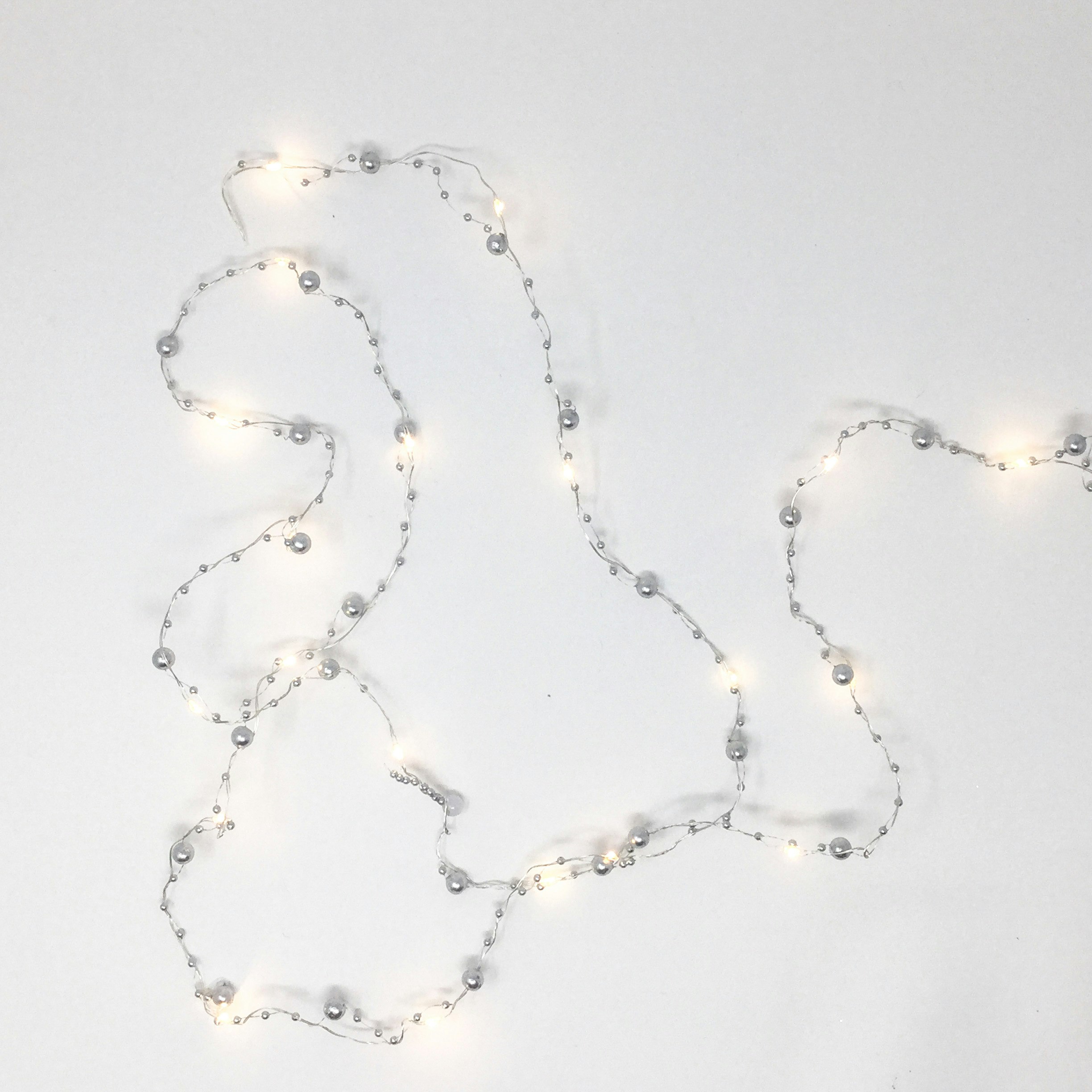 Wire Micro Led Lights With Silver Beads by Wikholm Form