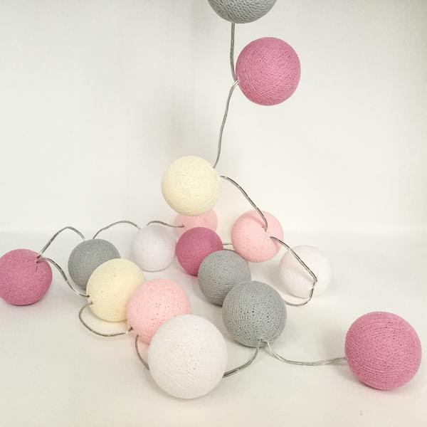 Marshmallow Led Cotton Ball Lights by Cable and Cotton
