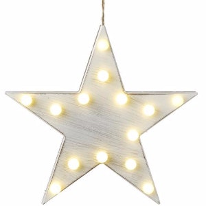 White Painted Star With Led Lights by Heaven Sends
