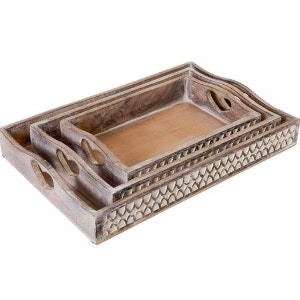Small Decorative Wooden Tray by Retreat Home