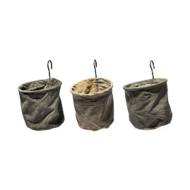 Vintage Tent Fabric Hook Basket by CollardManson