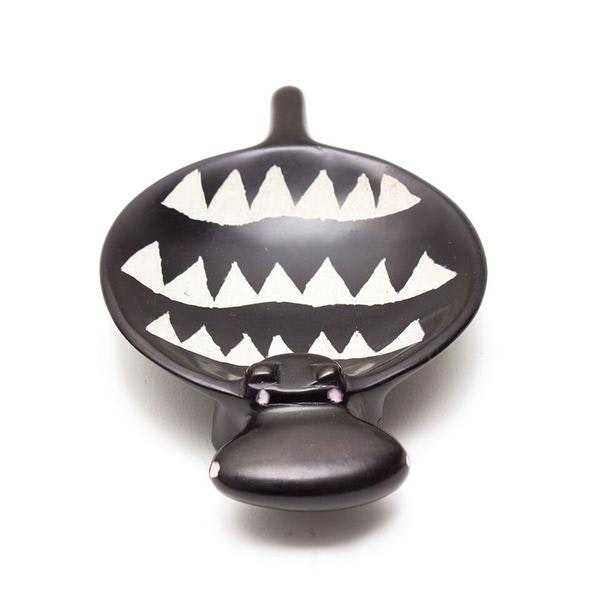 Black & White Soapstone Hippo Soap Dish by Artisans & Adventurers