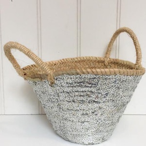 Small Silver Sequin Storage Basket by Skoura