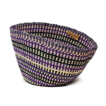 XL Purple Grid Woven Basket by From Afar