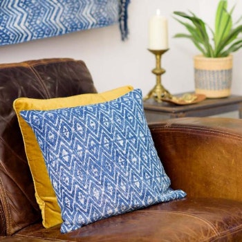 Indian Indigo Dye Cushion Cover by Artisans & Adventurers
