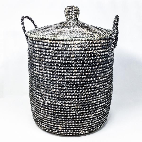 Charcoal Ali Baba Laundry Basket Large by Dassie Artisan
