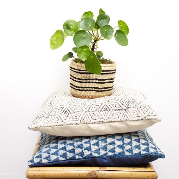 Indian Block Printed Cushion Geometric Stars by Artisans & Adventurers