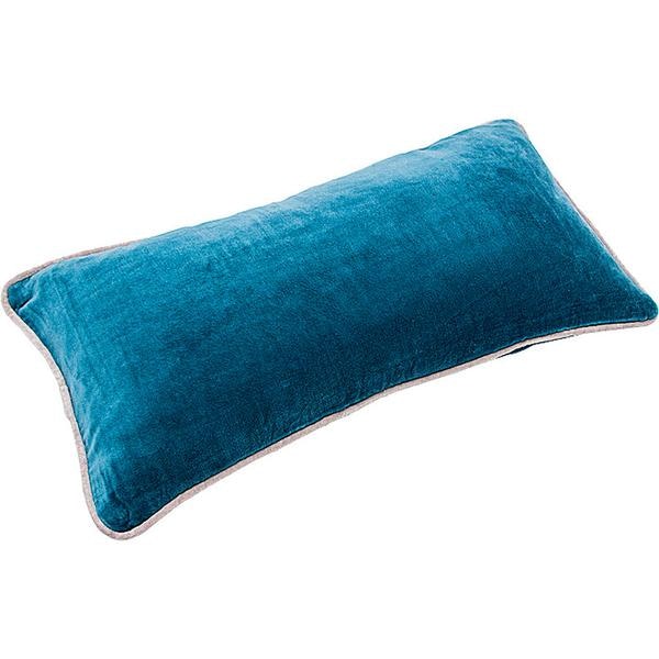 Petrol Blue Velvet Rectangle Cushion by Liv